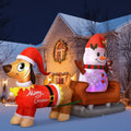 8 ft Inflatable Snowman and Dog with Rotating Lights, Christmas outdoor decoration
