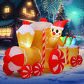 COMIN 9FT Christmas Inflatables Gingerbread Man Train Yard LEDs Decor / Built-in LEDs and festive gingerbread
