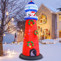 10 ft Inflatable Lighthouse with Santa, Christmas outdoor decoration