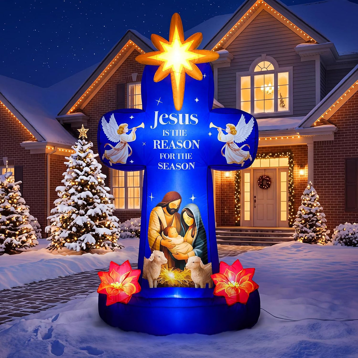 7 ft Inflatable Nativity Scene, Christmas outdoor decoration