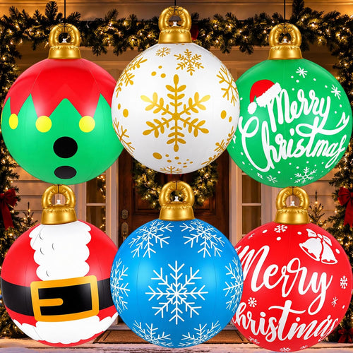 24 in Inflatable Ornament Balls, 6 Pack, Christmas outdoor decoration