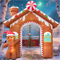 10FT Christmas Inflatables Gingerbread House Archway, Blow up Christmas Inflatables Archway with Gingerbread